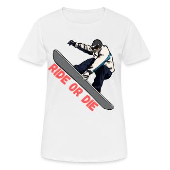 Snowboard Ride or Die - Frauen T-Shirt atmungsaktiv - Weiß - Vorne - AI Model Female 172 dark (172cm)