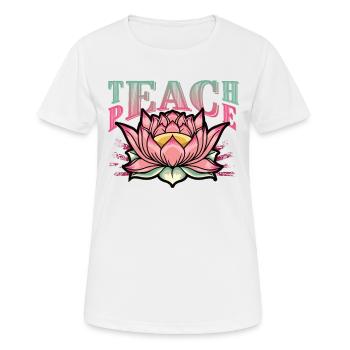Teaching Peace - Women's Breathable T-Shirt - white - Front - AI Model Female 172 dark (172cm)