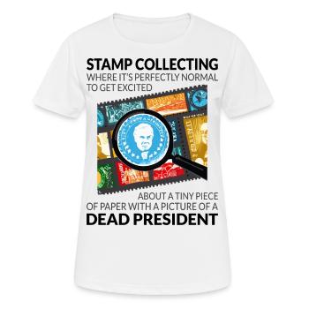 Philatéliste collectionneur collectionneur de timbres - T-shirt respirant Femme - blanc - Devant - AI Model Female 172 dark (172cm)