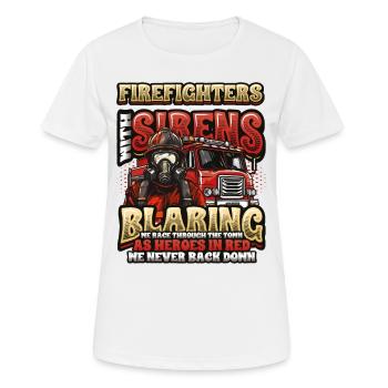 Firefighter Slogan, Volunteer Fire Brigade - Women's Breathable T-Shirt - white - Front - AI Model Female 172 dark (172cm)