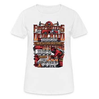 Firefighter Slogan, Volunteer Fire Brigade - Women's Breathable T-Shirt - white - Front - AI Model Female 172 dark (172cm)