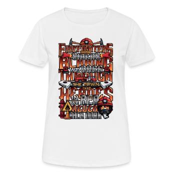 Firefighter Slogan, Volunteer Fire Brigade - Women's Breathable T-Shirt - white - Front - AI Model Female 172 dark (172cm)