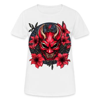 Hannya Red Lily - T-shirt respirant Femme - blanc - Devant - AI Model Female 172 dark (172cm)
