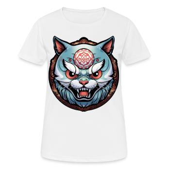 Nekomata bleu - T-shirt respirant Femme - blanc - Devant - AI Model Female 172 dark (172cm)
