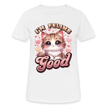 Drôle De Chat Dame, Chat Maman - T-shirt respirant Femme - blanc - Devant - AI Model Female 172 dark (172cm)