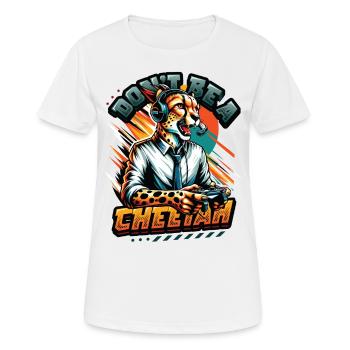 Jeux vidéo Cheetaah Esport Gaming Nerd Gamer - T-shirt respirant Femme - blanc - Devant - AI Model Female 172 dark (172cm)