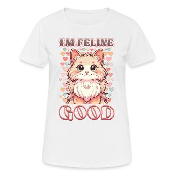 Drôle De Chat Dame, Chat Maman - T-shirt respirant Femme - blanc - Devant - AI Model Female 172 dark (172cm)