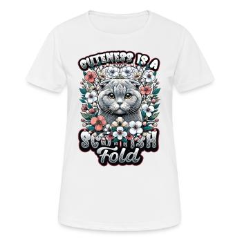 Motif de chat pli écossais mignon - T-shirt respirant Femme - blanc - Devant - AI Model Female 172 dark (172cm)