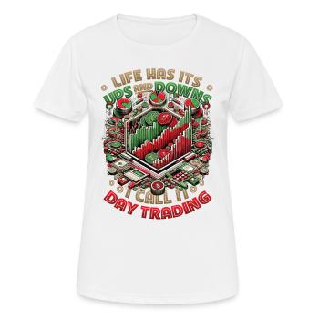 Aktien Börse Trading Chart - Lustiges Daytrader - Frauen T-Shirt atmungsaktiv - Weiß - Vorne - AI Model Female 172 dark (172cm)