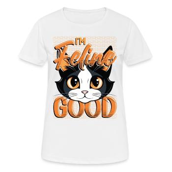 Drôle De Chat Dame, Chat Maman - T-shirt respirant Femme - blanc - Devant - AI Model Female 172 dark (172cm)