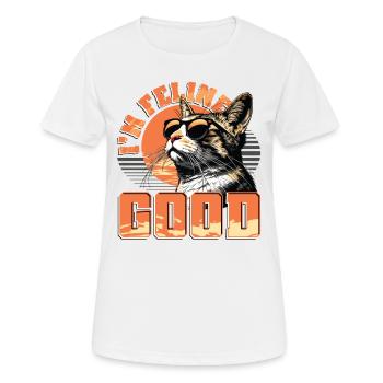 Drôle De Chat Dame, Chat Maman - T-shirt respirant Femme - blanc - Devant - AI Model Female 172 dark (172cm)