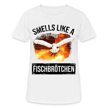 Seagull chasse poisson rouleau - mouette nord allemand moin - T-shirt respirant Femme - blanc - Devant - AI Model Female 172 dark (172cm)