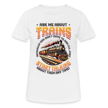Trainspotting Train Lovers Trains - T-shirt respirant Femme - blanc - Devant - AI Model Female 172 dark (172cm)