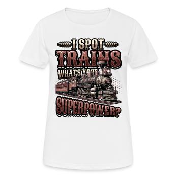 Trainspotting Train Lovers Trains - T-shirt respirant Femme - blanc - Devant - AI Model Female 172 dark (172cm)