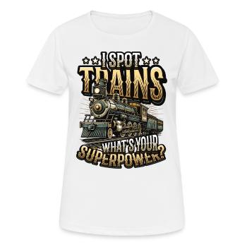 Trainspotting Train Lovers Trains - Women's Breathable T-Shirt - white - Front - AI Model Female 172 dark (172cm)