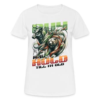 Financial Freedom Actions Investisseur Marché boursier - T-shirt respirant Femme - blanc - Devant - AI Model Female 172 dark (172cm)