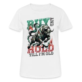 Financial Freedom Actions Investisseur Marché boursier - T-shirt respirant Femme - blanc - Devant - AI Model Female 172 dark (172cm)