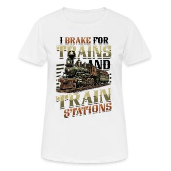 Trainspotting Train Lovers Trains - T-shirt respirant Femme - blanc - Devant - AI Model Female 172 dark (172cm)