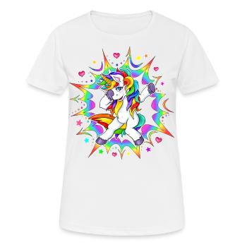 Dub Dubbing Dabbing Unicorn Unicorn Rainbow - Women's Breathable T-Shirt - white - Front - AI Model Female 172 dark (172cm)