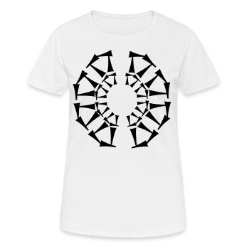 Conception tri-circulaire - T-shirt respirant Femme - blanc - Devant - AI Model Female 172 dark (172cm)