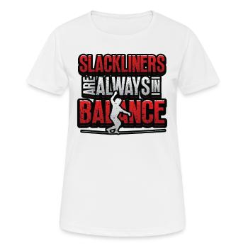 Slackliners Are Always In Balance - Women's Breathable T-Shirt - white - Front - AI Model Female 172 dark (172cm)