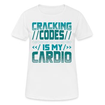 Le déchiffrage des codes, c’est mon cardio - Cryptologic - T-shirt respirant Femme - blanc - Devant - AI Model Female 172 dark (172cm)
