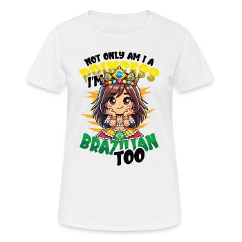 Mädchen Brazilianische Herkunft Brasilien - Frauen T-Shirt atmungsaktiv - Weiß - Vorne - AI Model Female 172 dark (172cm)