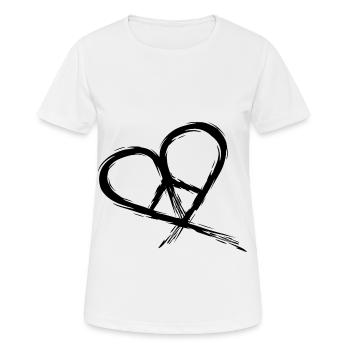 Peace Symbol Hippie Herz Frieden Freiheit Liebe - Frauen T-Shirt atmungsaktiv - Weiß - Vorne - AI Model Female 172 dark (172cm)
