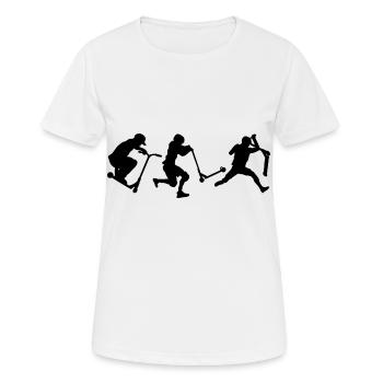 Tricks Stunts Stuntscooter Stunt Roller - Frauen T-Shirt atmungsaktiv - Weiß - Vorne - AI Model Female 172 dark (172cm)