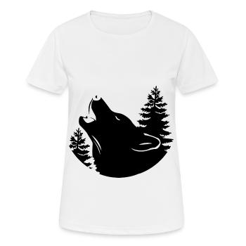 Wolf - Protection de la nature - Protection des animaux - T-shirt respirant Femme - blanc - Devant - AI Model Female 172 dark (172cm)