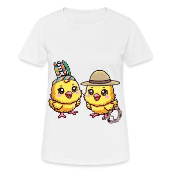 Wild West Western Chick Poulets Poulet - T-shirt respirant Femme - blanc - Devant - AI Model Female 172 dark (172cm)