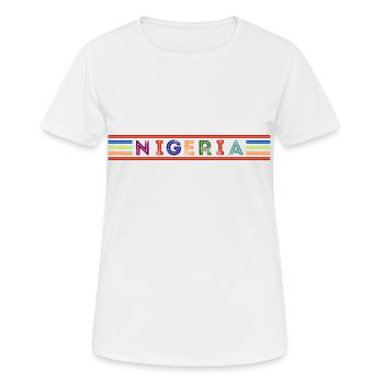 NIGERIA - Frauen T-Shirt atmungsaktiv - Weiß - Vorne - AI Model Female 172 dark (172cm)