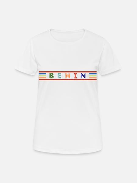 BENIN - Frauen T-Shirt atmungsaktiv - Weiß