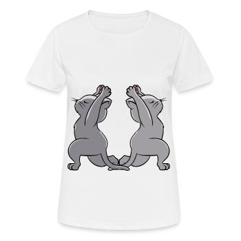 Yoga Chats Yogi Cat - T-shirt respirant Femme - blanc - Devant - AI Model Female 172 dark (172cm)