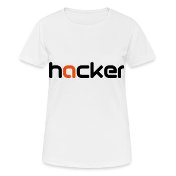 hacker - Women's Breathable T-Shirt - white - Front - AI Model Female 172 dark (172cm)