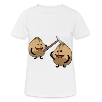 Kokosnuss Nuss Nüsse knacken Hammer Fantasy - Frauen T-Shirt atmungsaktiv - Weiß - Vorne - AI Model Female 172 dark (172cm)
