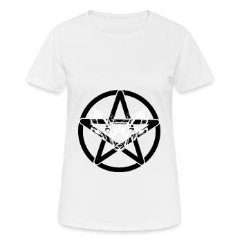 Satan Teufel Pentagramm Antichrist Dämon böse Tod - Frauen T-Shirt atmungsaktiv - Weiß - Vorne - AI Model Female 172 dark (172cm)