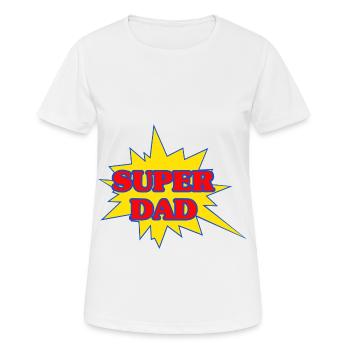 Super-Papa - Frauen T-Shirt atmungsaktiv - Weiß - Vorne - AI Model Female 172 dark (172cm)