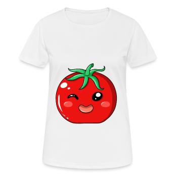 Légume Drôle Paradeiser Ketchup Tomate - T-shirt respirant Femme - blanc - Devant - AI Model Female 172 dark (172cm)