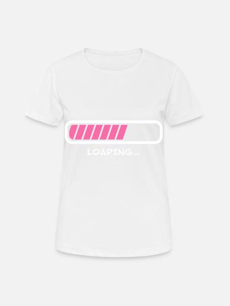 Ladebalken Aufladen Warten - Frauen T-Shirt atmungsaktiv - Weiß