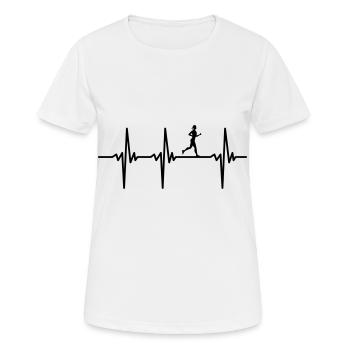 Herzschlag Joggerin - Marathon Lauf Motiv - Frauen T-Shirt atmungsaktiv - Weiß - Vorne - AI Model Female 172 dark (172cm)