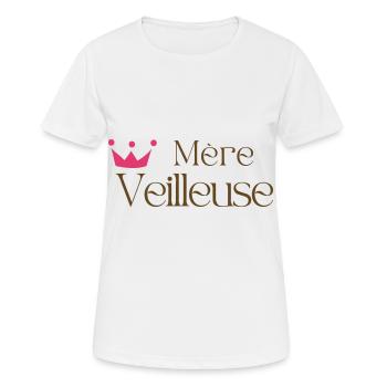 Mère-veilleuse Maman - T-shirt respirant Femme - blanc - Devant - AI Model Female 172 dark (172cm)