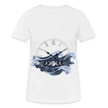 Zeit Gezeiten Wellen für Zeitlose Menschen - Frauen T-Shirt atmungsaktiv - Weiß - Vorne - AI Model Female 172 dark (172cm)