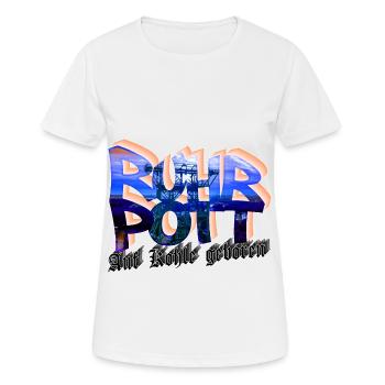 Ruhrpott - Auf Kohle geboren - Frauen T-Shirt atmungsaktiv - Weiß - Vorne - AI Model Female 172 dark (172cm)