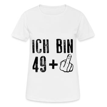 50. Geburtstag Ich Bin 49+ - Frauen T-Shirt atmungsaktiv - Weiß - Vorne - AI Model Female 172 dark (172cm)