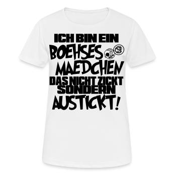 Ich bin ein Boehses Maedchen ... - Frauen T-Shirt atmungsaktiv - Weiß - Vorne - AI Model Female 172 dark (172cm)