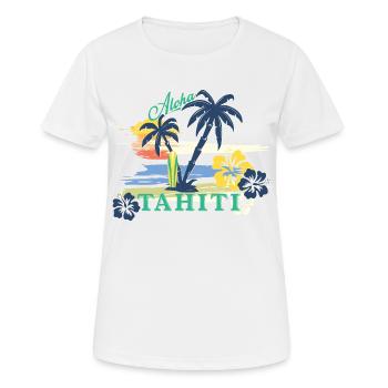 ALOHA TAHITI T-Shirts - Frauen T-Shirt atmungsaktiv - Weiß - Vorne - AI Model Female 172 dark (172cm)