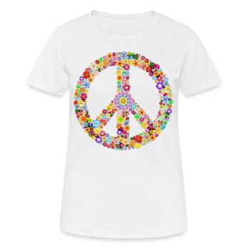Peacezeichen Frieden - Frauen T-Shirt atmungsaktiv - Weiß - Vorne - AI Model Female 172 dark (172cm)