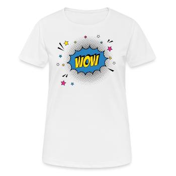 bande dessinée Wow Retro Pop Art Cartoon Gift - T-shirt respirant Femme - blanc - Devant - AI Model Female 172 dark (172cm)