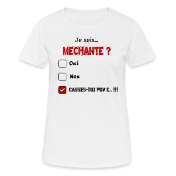 je suis mechante - T-shirt respirant Femme - blanc - Devant - AI Model Female 172 dark (172cm)